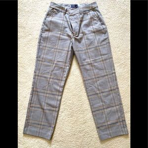 Plaid straight leg pant
